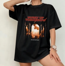 TheWeeknd Hurry Up Tomorrow Album T-Shirt | Gender-Neutral Pop Music Legend Retro Concert Merch Oversized Streetwear Black - Black - View 7