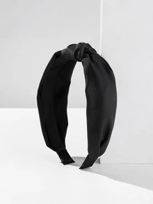 1 pieza Aro para el cabello de estilo Y2K de ala ancha y unicolor brillante, accesorio para el cabello de verano, diadema, accesorios para el cabello, accesorios para la cabeza, vacaciones, viaje - Negro - Ver 12