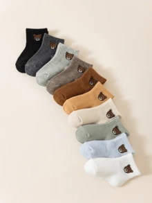 10 Pairs Cute Bear Pattern Socks, Elastic Unisex Socks Suitable For Infants And Children - Multicolor - View 8