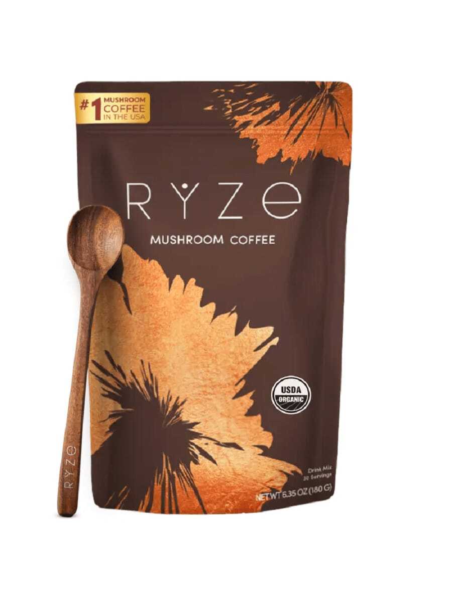 SUPERFOODS Mushroom Coffee USDA Organic With 6 Adaptogenic Mushrooms And MCT Oil, USA Grown Instant Coffee For Better Energy, Focus, Digestion, Immunity With Lions Mane & Turkey Tail, 30 Servings - 咖啡 - 查看 1