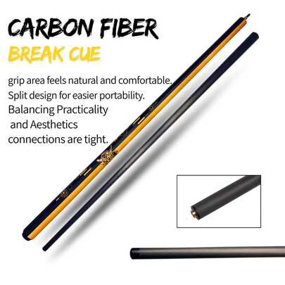 58-Inch Billiard Cue Stick, 58-Inch/148cm Carbon Fiber Shaft + 13mm Anti-Explosion Ferrule, Triple Tooth Quick Release Joint + Non-Slip Handle, 19oz Professional Weight, Hand-Carved Mechanical Cat Pattern, Durable Billiard Break Cue