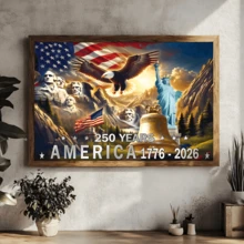 1 Piece, 250th Anniversary Of The Founding Of The Nation Backdrop, Featuring A Statue Of Liberty And Eagle Design, For Hanging Decoration, Suitable For Indoor And Outdoor Use, Wall Art, Posters, Wall Art With Frame-Canvas (Optional Frame) - Goddess - View 10