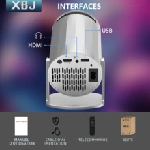 XBJ MINI Projector, 4K Portable Projector With Auto Keystone & Focus | Ultra-Clear 1080P Full HD, 10000L Brightness, Bluetooth 5.0, WiFi, Compatible With TV Stick, USB, Phone | Ideal Electronics For Home Theater, Bedroom, Outdoor Movie Night | Perfect Mother's Day, Father's Day, Graduation Gift For Family (Proyector Cine En Casa, Proyector) - 美規A型插(110-127V) - 查看 10