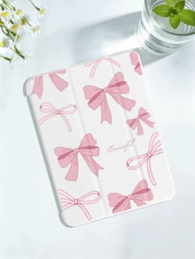 Ốp bảo vệ máy tính bảng họa tiết nơ và tối giản, tương thích với iPad 7/8/9/10th/ Pro 12.9 /Pro 11 /11th (A16) 2025, Galaxy Tab S6 Lite / Galaxy Tab A11+ 2025, cung cấp khả năng chống sốc mềm mại, hỗ trợ chức năng chân đế thông minh/tự động bật/tắt màn hình (Màu trắng) - trắng - Xem 4