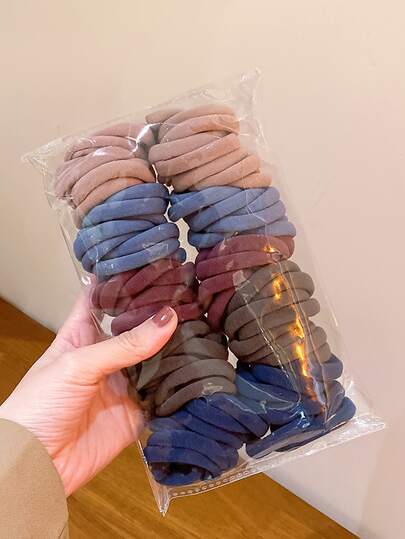 200/10pcs Women's All-Match Black, Blue, Red, Khaki, Pink High-Elastic Nondamaging Hair Ties, Stylish & Versatile, Elegant & Chic, Simple & Minimalist Design Hair Bands, Suitable For Daily Wear, Casual, Party, Commute, Vacation, Face Washing, Makeup, Hairstyling