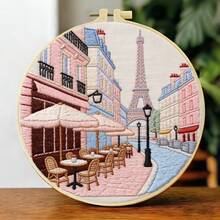 World City Landscape Embroidery Kit, Beginner Friendly DIY Needlework, Home Decor Hanging Painting, Stress Relief Set, Multiple Designs Available - Multicolor - View 8