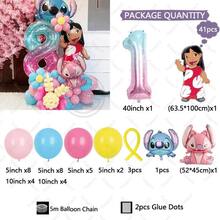 Hasbro Bộ bóng bay cao su chủ đề Thiên thần & Stitch chúc mừng sinh nhật, bóng bay hình Thiên thần & Stitch hoạt hình dễ thương, phù hợp cho lễ hội, đám cưới, trang trí sinh nhật, tiệc chủ đề Stitch. - Xem 15