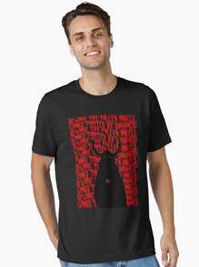 Max Floating Stranger Unisex T-Shirt  Up That Hill  Geometric-Patterned, Round Neck, Printed, Casual Style, -Elastic Fabric, Perfect Gift For Fans, Family And Friends - 黑2 - 查看 13
