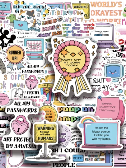 50pcs Cute Snarky Meme Stickers, Creative Aesthetic Stickers, Suitable For Envelopes, Water Bottles, Computers, Laptops, Phones, Luggage, Notebooks, Refrigerators, Etc.