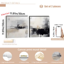 1 pezzo Decorazione da parete in tela d'arte astratta moderna - Eleganti pennellate beige, nere e bianche, adatta per soggiorno, camera da letto, stile contemporaneo, decorazione da parete astratta, design artistico, decorazione d'interni estetica, con o senza cornice, decorazione per la casa, regalo ideale per il riscaldamento della casa, decorazione per appartamenti di college, decorazione da parete per hotel, casa, soggiorno, camera da letto, bagno e ufficio - A - Visualizzare 16