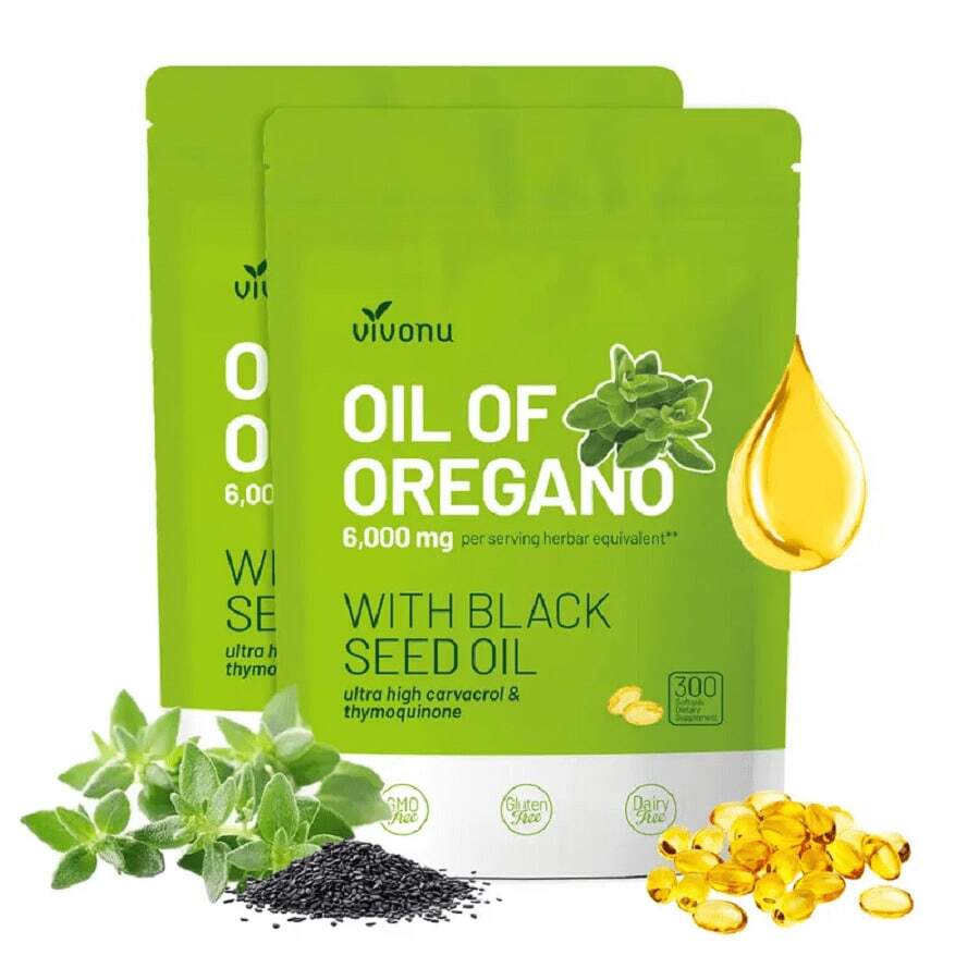 Oil Of Oregano With Black Seed Oil 300 Capsules Natural Antioxidants| Nutritional Support| Highly Effective Botanicals Dietary Healthcare Supplement - Unflavored - View 1