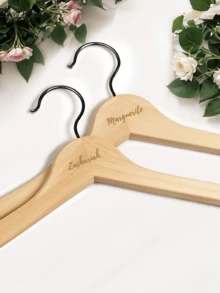 Personalized Bridesmaid Dress Hanger, Wedding Dress Hanger, Bride Dress Hanger With Engraved Text - Multicolor - View 5