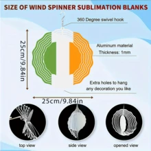2D Printed 1pc Ireland Flag Pattern Metal Wind Chime, 360° Unlimited Rotation Hook, Double-Sided Printing, No Electricity Needed, Outdoor Garden And Patio Decor, Multifunctional Decoration For Garden Terrace And Indoor Space, Ideal Outdoor Gift, Outdoor Wind Chime (Pendant Not Included), Random Style - Multicolor - View 4