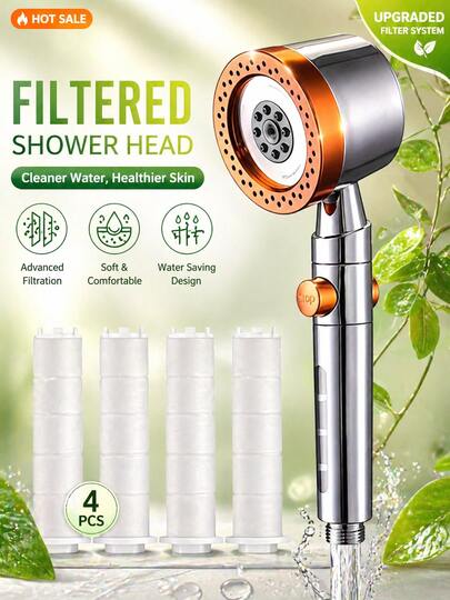 5-Setting Adjustable Handheld Shower Head With Filter Function, Suitable For Bathroom Shower Head, Bathroom Hardware Accessories And Bathroom Decor, Providing A Luxurious Bathing Experience