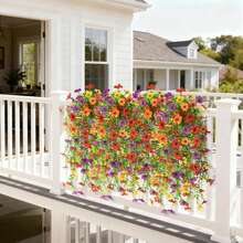 12 pezzi di fiori finti colorati appesi - vivaci fiori gialli, rossi, fucsia e viola, decorazioni floreali per vacanze, petali realistici, senza manutenzione, decorazione in plastica durevole per interni/esterni, adatti per matrimoni, Natale, San Valentino, composizioni floreali - Multicolore - Visualizzare 9