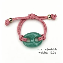 1 pieza, pulsera trenzada con hebilla en forma de nariz de cerdo de color dopamina, estilo de vacaciones con cuentas de colores ajustable, adecuado para que las damas lo usen a diario. - Pulseras Mix and Match - Ver 8