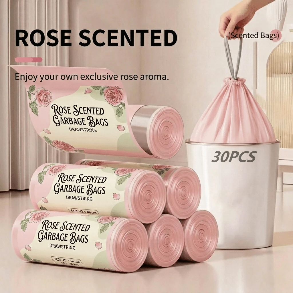 30pcs Multi-Purpose Trash Bags, Heat-Resistant Kitchen Garbage Bags For Storage & Travel, Durable Waste Basket Liners For Home And Office - 90 chiếc (3 gói) - Xem 1