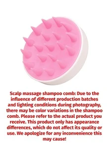 1pc 3.15" X 2.76" Soft Silicone Scalp Massage Shampoo Brush, Exfoliating Scalp Scrubber, Skin-Friendly Hair Washing Comb, Comfortable Head Scrubbing Bath Brush, Bathroom Decor, Travel Essential, Summer Hair Care Tool, Relaxing Scalp Massage, Gentle Hair Brush, Beauty Accessory - Multicolor - View 10