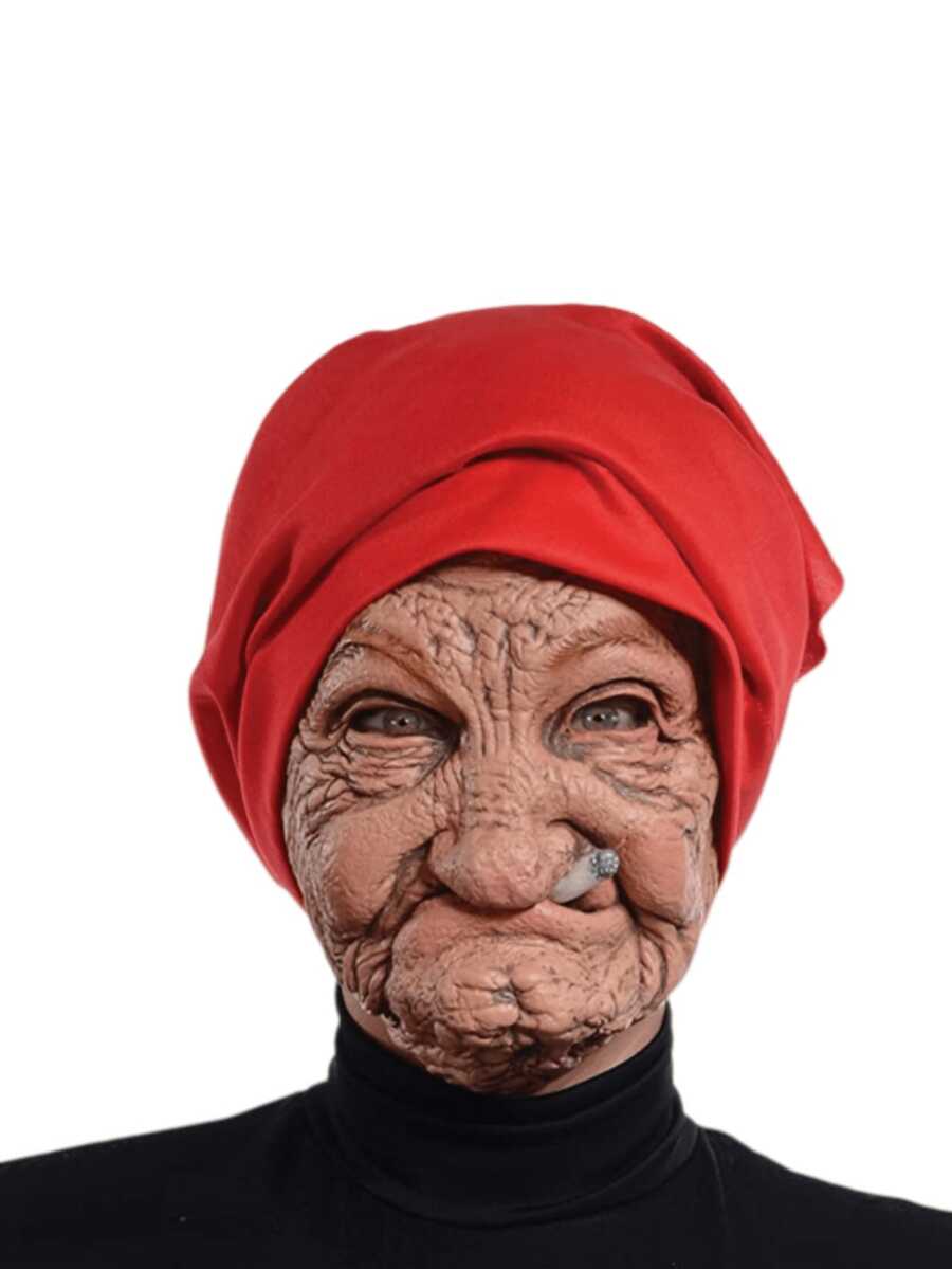 恐怖又搞笑的奶奶面具,适合各种场合,如派对和聚会,与有趣幽默的头饰完美搭配,是最佳的完美节日服装配饰,恐怖主题头饰,男女皆宜。 - 查看 1