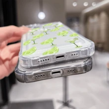 1 unidad Margaritas y rodajas de lima Funda para Galaxy S23 fe, protección anticaída con airbag reforzado en las cuatro esquinas, tarjetero invisible integrado en la parte trasera, compatible para tarjeta personal, carnet de conducir, tarjeta de acceso y tarjeta de transporte, funda protectora antigolpes portátil con ranura para tarjetas, diseño sencillo y elegante, ideal para uso diario, desplazamientos y viajes - transparente - Ver 3