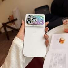 High-Quality Crystal Embedded Alloy Camera Lens Protective Film, Compatible With Apple 17/16/15/14/13/12/11 Pro Max Pro Plus Mini, Multicolor Glossy - Silver - View 3