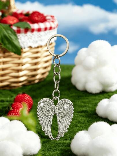 Fashionable Silver Wing Keychain, Minimalist And Elegant, Suitable As Car Key Accessory