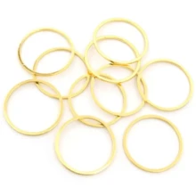 20 chiếc khuyên tai bằng thép không gỉ, hình tròn lớn, dạng móc cài, dùng để tự làm trang sức. - Vàng - Xem 2