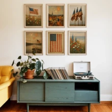 Conjunto de 6 pôsteres vintage para parede, estampas do 4 de julho, arte de parede estilo galeria americana neutra, arte floral, fogos de artifício, decoração para o Dia da Independência dos Estados Unidos | Decorações para o 4 de julho | Arte para o Dia da Independência | Impressão de parede com fogos de artifício do 4 de julho, com ou sem moldura, decoração de quarto, decoração de casa, presente ideal para inauguração de casa, decoração de apartamento/dormitório universitário, presentes para decoração de parede em hotel, casa, sala de estar, quarto, banheiro e escritório - A - Ver 7