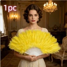 1pc Plastic Handle Fan, Suitable For Party, Gathering, Date, Holiday Costume, Photo Prop, Dance Performance, Wedding Decoration, Halloween, Christmas, Hand Decoration, Back To School Gift - Black - View 12