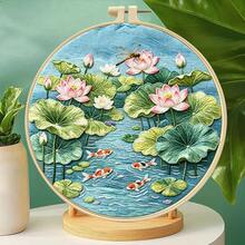 自然风景刺绣套装，手工DIY绣线刺绣入门套装，家居装饰挂画减压套装 - 多色 - 查看 7