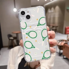 1 unidad Raquetas tenis pelotas estrellas verde Funda para Galaxy S23 plus, protección anticaída con airbag reforzado en las cuatro esquinas, tarjetero invisible integrado en la parte trasera, compatible para tarjeta personal, carnet de conducir, tarjeta de acceso y tarjeta de transporte, funda protectora antigolpes portátil con ranura para tarjetas, diseño sencillo y elegante, ideal para uso diario, desplazamientos y viajes - transparente - Ver 1