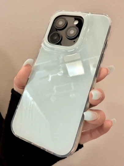 可爱亮面果冻手机壳，适用于 17 Air 16 15 14 13 12 Pro Max 11，纯色防震软壳