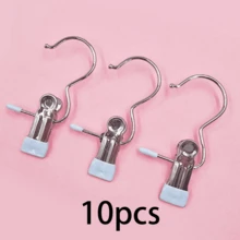 Bộ 30/10/5/1 kẹp quần áo bằng thép không gỉ chất lượng cao, móc treo quần áo bằng kim loại có thể điều chỉnh, kẹp phơi quần áo có móc, kẹp quần áo di động, thích hợp để trang trí quần áo, quần tây, váy, trang trí ngày lễ. - Xem 16