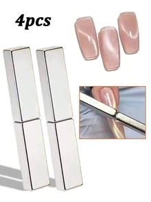 1/2/4pcs Nail Art Ribbon Cat Eye Magnet Set, Square Magnet Bar For Cat Eye Gel Polish, Professional Nail Tool - Multicolor - View 10