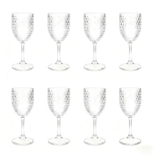1/2/6/8/12 pièces Set de verres à vin en plastique incassables, gobelets pour boire à la plage - Vaisselle réutilisable durable pour une utilisation en intérieur et en extérieur - Convient pour les fêtes en plein air, les fêtes de piscine, les fêtes de plage d'été, peut également être utilisé pour faire des jus, des glaces, du yaourt ou tout autre dessert froid - Voir 11