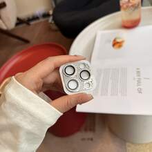 High-Quality Crystal Embedded Alloy Camera Lens Protective Film, Compatible With Apple 17/16/15/14/13/12/11 Pro Max Pro Plus Mini, Multicolor Glossy - Silver - View 4