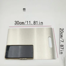 1pc Stainless Steel Cutting Board, Kitchen Chopping Board, Dishwasher Friendly Metal Cutting Board, For Meat, Fruit And Vegetable Preparation, Mother's Day, Valentine's Day - Silver - View 10