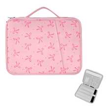 Túi đựng/bao đựng máy tính bảng họa tiết nơ, tương thích với iPad, Kindle, Galaxy và máy tính bảng Android, chống nước, có tay cầm và túi phía trước, chất liệu da PU. - Xem 12