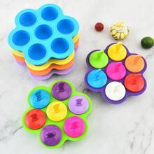 7-Cavity Silicone Ice Cream Pops Mold - DIY Fruit Shake Makerwith Easy-Pull Handles & Drip Tray, VibrantColors For Homemade Popsicles, Ice Cream,Smoothies - Summer Kitchen Accessories, Ice Cream Accessories,Ice Tray,Ice,Ice Tray,Ice Mould(Random Color) - Multicolor 3 - View 10