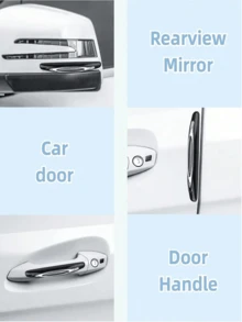 Protector de borde de puerta de coche, Pegatina de protección de borde de puerta de coche, Tira de protección anti-colisión, Protector de espejo retrovisor, Película de protección lateral de puerta de coche universal - Anti-colisión, Resistente al desgaste, Elegante, Adecuado para la mayoría de los vehículos, Un regalo esencial para conductores - A - Ver 3