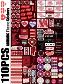 110pcs ARMY OT7, ARIRANG BTSARMY Jung/Kook, RM, JHOPE, JIMIN, JIN, V, Min Yoon Gi Themed Stickers, Graffiti Planner, Water Bottle, Laptop Stickers, Suitable For Luggage, Laptop, Bicycle, Motorcycle, Stationery, Scooter, Furniture, Refrigerator, Phone, Water Cup, Helmet, Car, Great Gift For Friends, Family, Fans - Arirang - View 2