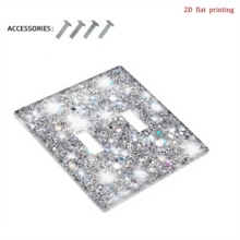 1 tấm ốp trang trí công tắc điện 2D in phẳng màu bạc họa tiết nổ, thích hợp cho phòng tắm, phòng ngủ, nhà bếp, thiết kế phẳng 2D. - A - Xem 9