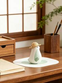2件裝陶瓷鳥雕塑附草帽，禪意極簡桌面裝飾，波希米亞風家居裝飾，可愛辦公室層架擺飾，喬遷禮物，動物愛好者禮物 - 帶帽鳥 - 查看 7