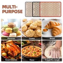 Bộ 3 tấm lót nướng bánh Macaron bằng silicon chống dính, tiện lợi cho việc nướng bánh quy và có thể rửa bằng máy rửa chén, có thể tái sử dụng, tấm lót nướng Macaron, tấm lót nướng bằng silicon, bề mặt chống dính, bề mặt nướng mịn, silicon, dành cho người đam mê làm bánh, người làm bánh Macaron. - Nhiều màu - Xem 6