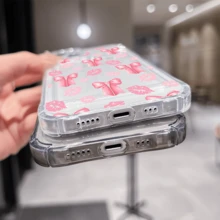 1 unidad Lazos y besos rosa patrón Funda para Galaxy S24, protección anticaída con airbag reforzado en las cuatro esquinas, tarjetero invisible integrado en la parte trasera, compatible para tarjeta personal, carnet de conducir, tarjeta de acceso y tarjeta de transporte, funda protectora antigolpes portátil con ranura para tarjetas, diseño sencillo y elegante, ideal para uso diario, desplazamientos y viajes - transparente - Ver 3
