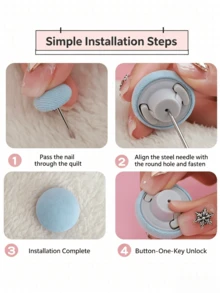 1pc/8pcs/16pcs Non-Magnetic Duvet Clips, Anti-Slip Bedding Fasteners, Mushroom Round Bedding Clips, Safety Lock Sheet Clips, Suitable For Duvet/Curtain/Towel/Cushion, No Magnetic Radiation, For Pregnant Women And Children - Multicolor - View 9