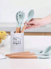 1pc Nordic Style Printed Chopstick Holder, Household Kitchen Utensil Storage Bucket, Minimalist Black And White Cutlery Drainer, Chopstick Holder, Cutlery Storage Bucket, Cutlery Cage, Cutlery Rack, Kitchen Storage Bucket. Nordic Style, Minimalist Style, Household Printed, Black And White Tone - Multicolor - View 5