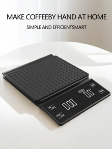 1pc Black 3kg Multi-Function Coffee Kitchen Electronic Scale With Timer And Tare Function, LED Display, Handheld Smart Scale, Suitable For Drip Coffee, Espresso, Baking And Cooking, Battery Not Included, Suitable For Kitchen, Coffee And Flour - Multicolor - View 7