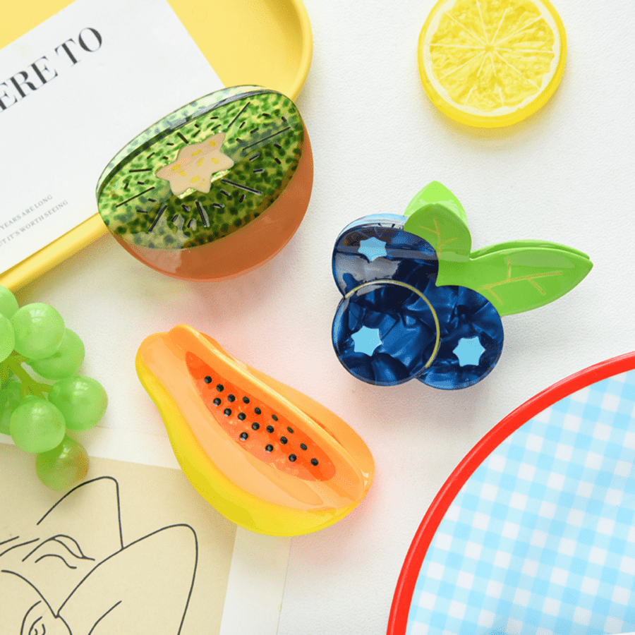 1pc Spring/Summer Countryside Fruit Series Hair Clip, Blueberry Acetate Claw Clip, Elegant Bun Updo Hair Claw Clip For Women,Festival,Party