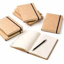 Kit Of 10 Moleskine Kraft Notebooks, 80 Blank Sheets, 21x13 Cm, Notebooks, Sketchbooks, Plain Paper With Elastic Closure - A5空白 - 查看 1
